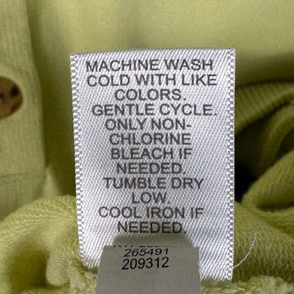 J Jill Fit Top Womens Large Yellow Green Long Sleeve Oversized Comfort Henley - Picture 6 of 11